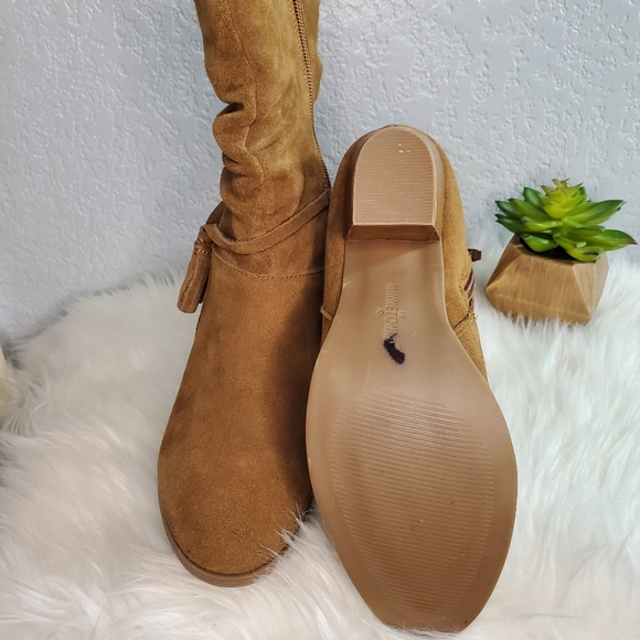 Minnetonka Suede Leather mid calf brown boots - Picture 6 of 7